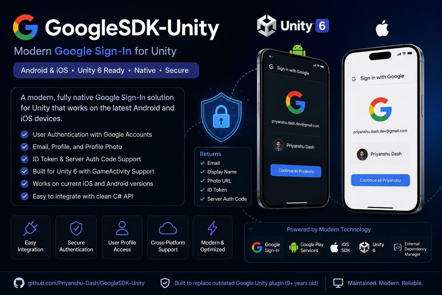 Google SDK Unity – Native Google Sign-In Plugin